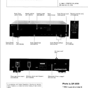 KENWOOD Dp-3030 Dp-4030 Service Manual Cd Player in English. MORE MANUALS @ themanualsservice dot com