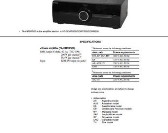 SONY Ta-KMSW500 Onderhoudshandleiding Eindversterker in het Engels. MEER HANDLEIDINGEN @ themanualsservice punt com