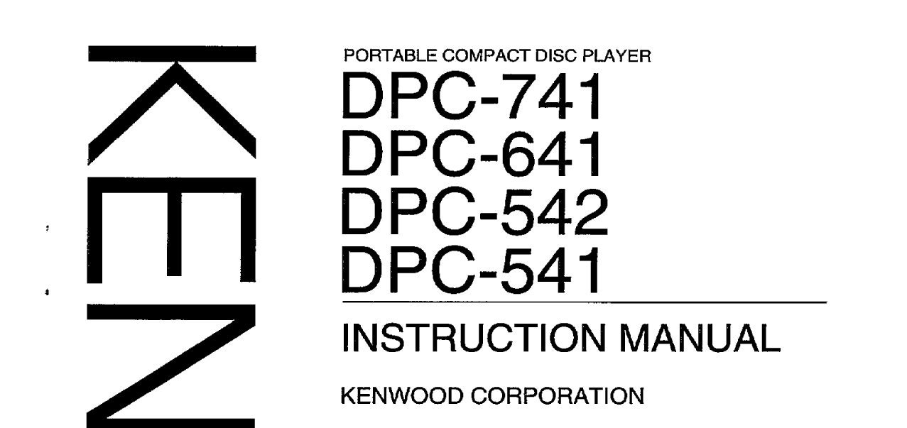 KENWOOD DPC-741 Dpc-641 Dpc-542 Dpc-541 Instruction Manual