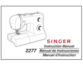SINGER 2277 Instruction Manual Sewing Machine in English Espanol et Francais