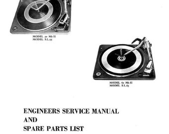 GARRARD Model 50 MKII Model SL 55 Model 60 mkii Model Sl 65 Ingenieursservicehandleiding Automatische platenwisselaars