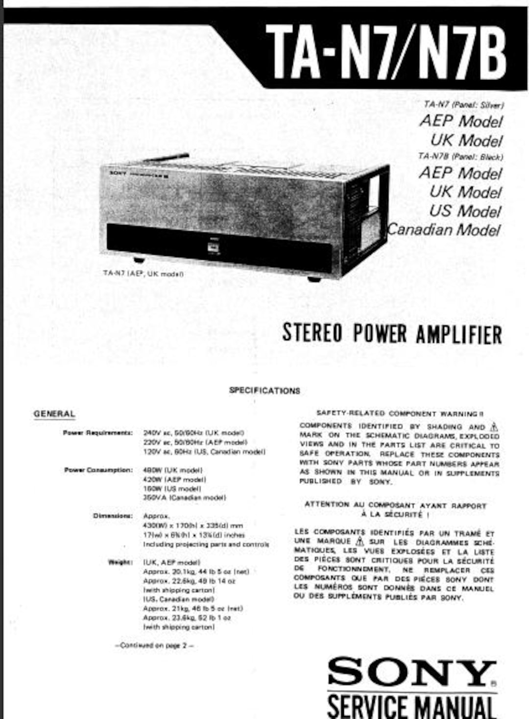 sony-ta-n7-ta-n7b-stereo-power-amplifier-service-manual-etsy