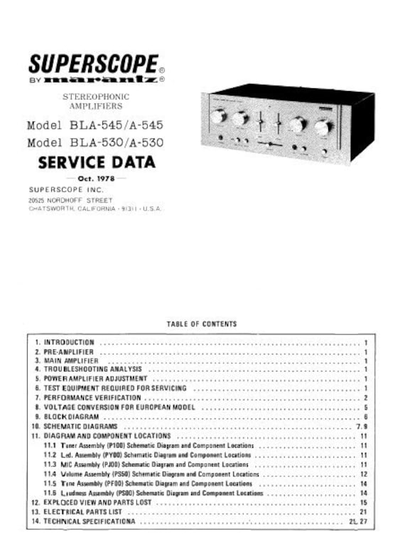 Ampli HiFi Vintage Superscope BLA-545 (Marantz) Révisé, Garanti 1 An