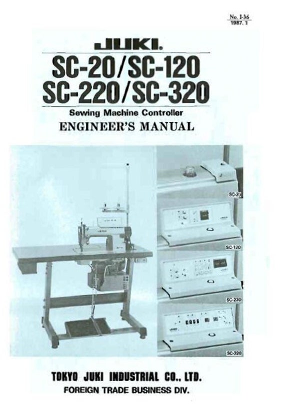 JUKI SC-20 SC-120 Sc-220 Sc-320 Engineers Manual inc schem diags and  trshoot guide Sewing Machine Controller