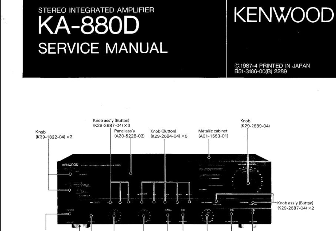 KENWOOD KA-880D Service Manual Stereo Integrated Amplifier in