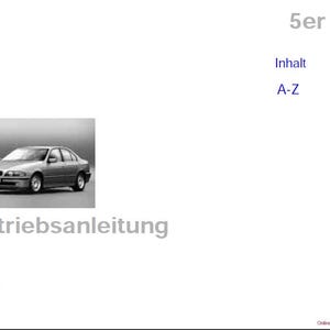 BMW 5シリーズ オーナーズマニュアル：1997年式 リムジン、ツーリング（PDFダウンロード、ドイツ語版）