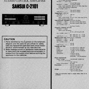 SANSUI C-2101 Service Manual Stereo Control Amplifier in English. MORE MANUALS @ themanualsservice dot com