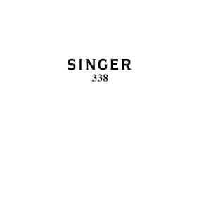 May include: Black and white logo for Singer sewing machines with the text "SINGER" and the number "338" underneath.