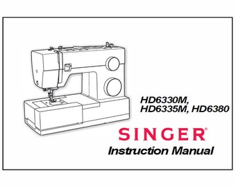 SINGER HD6330M HD6335M HD6380 Bedienungsanleitung Nähmaschine in ENGLISCH