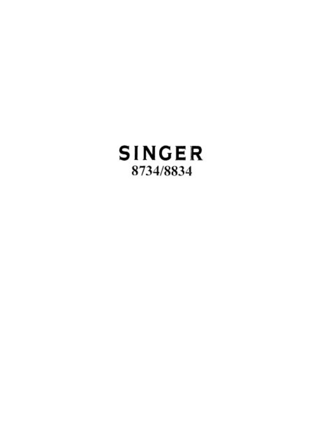 SINGER 8734 8834 MERRITT List of Parts Sewing Machine in ENGLISH Etsy