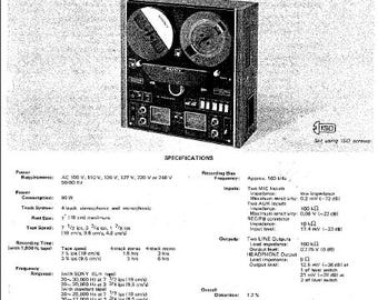 SONY TC-580 Service Anleitung: 4-Spur Stereo Tape Deck (Englisch)