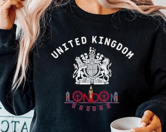 Sudadera unisex de cuello redondo extragrande de Londres Inglaterra