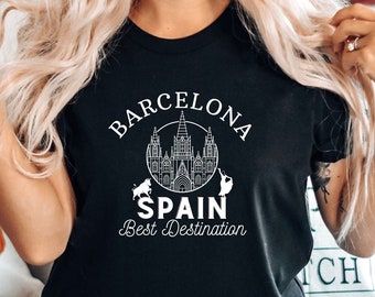 バルセロナ（スペイン）Tシャツ：超ソフトなトラベルTシャツ