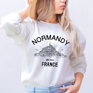 Normandy Sweatshirt, France Sweater, Coastline Graphic, Cute Crewneck, Oversized Clothes- Unisex Heavy Blend Crewneck Sweatshirt.