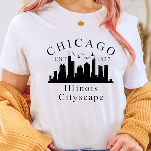 Chicago T Shirt , Chicago Illinois State USA, Unisex Soft and Comfortable T Shirt, Crewneck T-shirt - Super soft and comfortable T-Shirt.