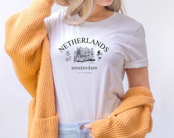 Camiseta de viaje de Ámsterdam, Países Bajos: algodón supersuave