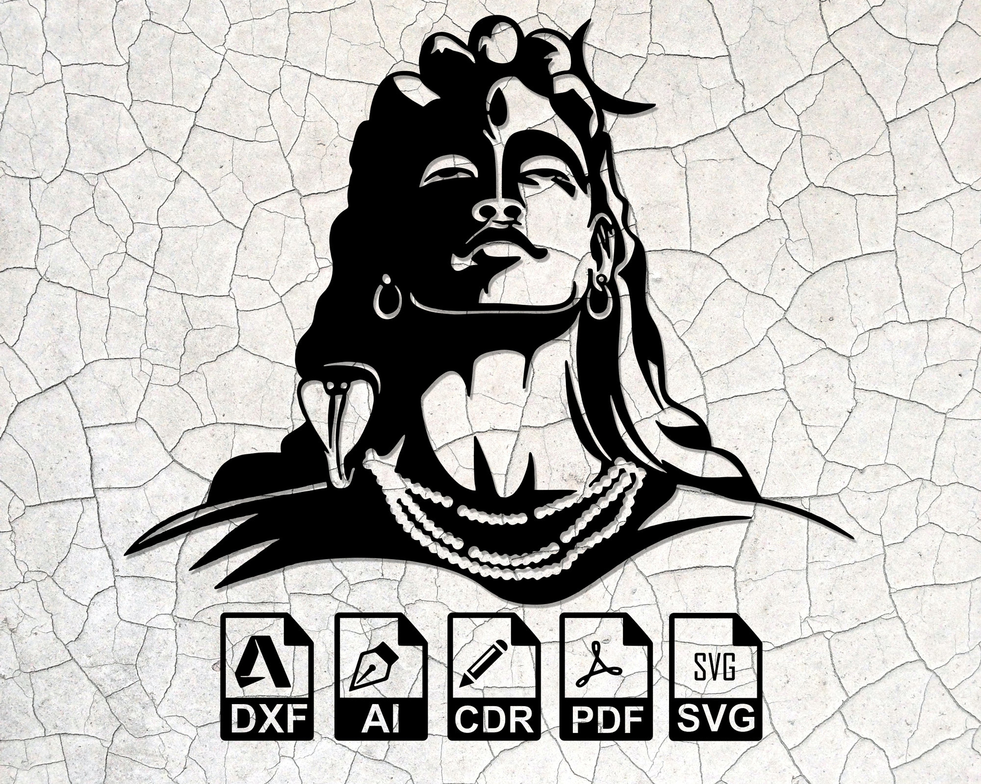 Lord Shiva Hinduism Hindu Laser Cut Svg Dxf Files Wall Sticker Etsy