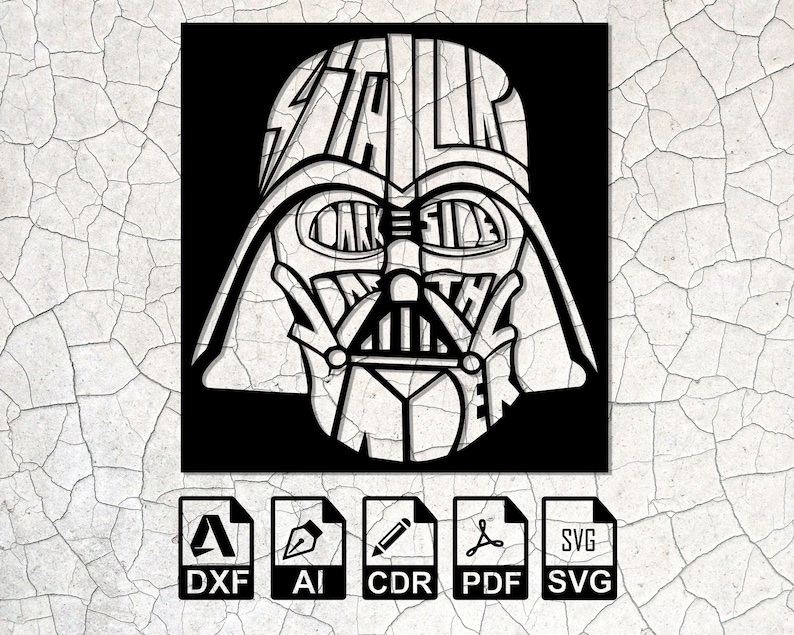 Darth Vader Star Wars Laser cut svg dxf Dateien Wandsticker Etsy Schweiz