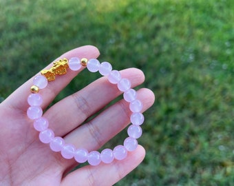 Light Pink Pixiu Bracelet Feng Shui Good Luck Wealth Bracelet