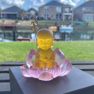 Budismo Esmalte de color Liu Li Ksitigarbha bebé Buda estatua hogar sala de estar decoraciones de coches