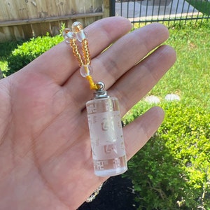 Mantra Of Six Words Pendant - Prayer Clear Quartz Pendant Om Mani Padme Hum Prayer Beads Crystal Healing Necklace