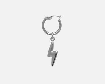 925 Silver Energy Earring, Handmade, Lightning Bolt, Silver