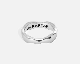 Handmade 925 Sterling Silver Wavy Band Ring: Unisex Dream Ring