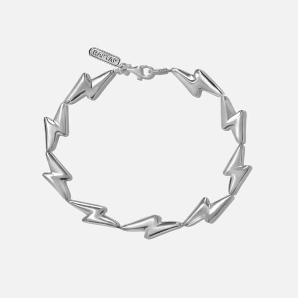 Bracelet énergie sans fin en argent 925, bracelet de perles éclair, streetwear, bracelet fait main, pour homme et femme