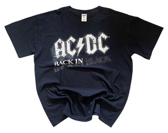 T-shirt vintage AC/DC Back In Black, taglia XL / Maglietta rock / Maglietta grafica heavy metal