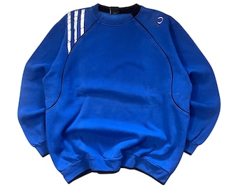 Felpa vintage Adidas XXL blu Y2K girocollo oversize