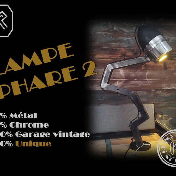 Lampe phare, style industrielle, upcycling