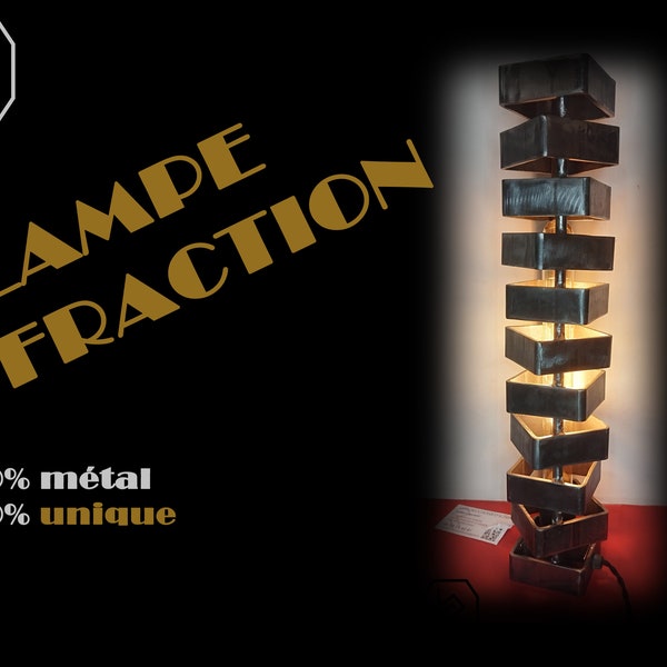 Lampe Faction, de style industriel, faite main a base de chutes de métal industrielles