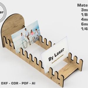 Espositore per biglietti d'auguri per file tagliati al laser - Porta biglietti - Organizzatore e espositore per biglietti fotografici SVG DXF