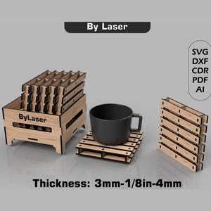 Pallet Coaster Svg voor lasersnijden, Coaster Box, hout lasergesneden bestanden, Glowforge-bestand, digitale download