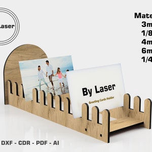 Laser Cut Greeting Card Display Stand SVG DXF - Card Holder Pattern