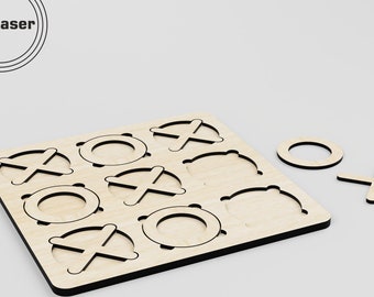 Tic Tac Toe Board SVG, Laser Cut Files, Vector for Cnc, Wood Game Dxf ...