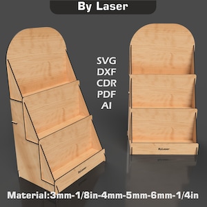 Book Stand Svg for Laser Cutting Files, Wooden Plant Stand, Glowforge File DXF PDF