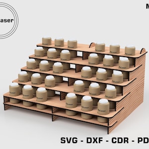 Lasergesneden houder voor verfstandaard, meerdere materialen, Glowforge SVG DXF-bestanden