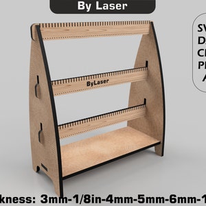 Oorbelstandaard voor lasergesneden bestanden, oorbelhouder voor houtsnijden - Glowforge-bestanden SVG DXF PDF