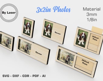 3x2 Photo Frame Laser Cut Files: Family Photo Holder SVG (Digital Download)