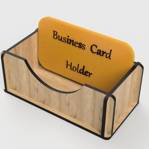 Business Card Holder Laser Cut Files 3mm , 1/8 inch , 4mm Glowforge Cut  Dxf Svg Pdf