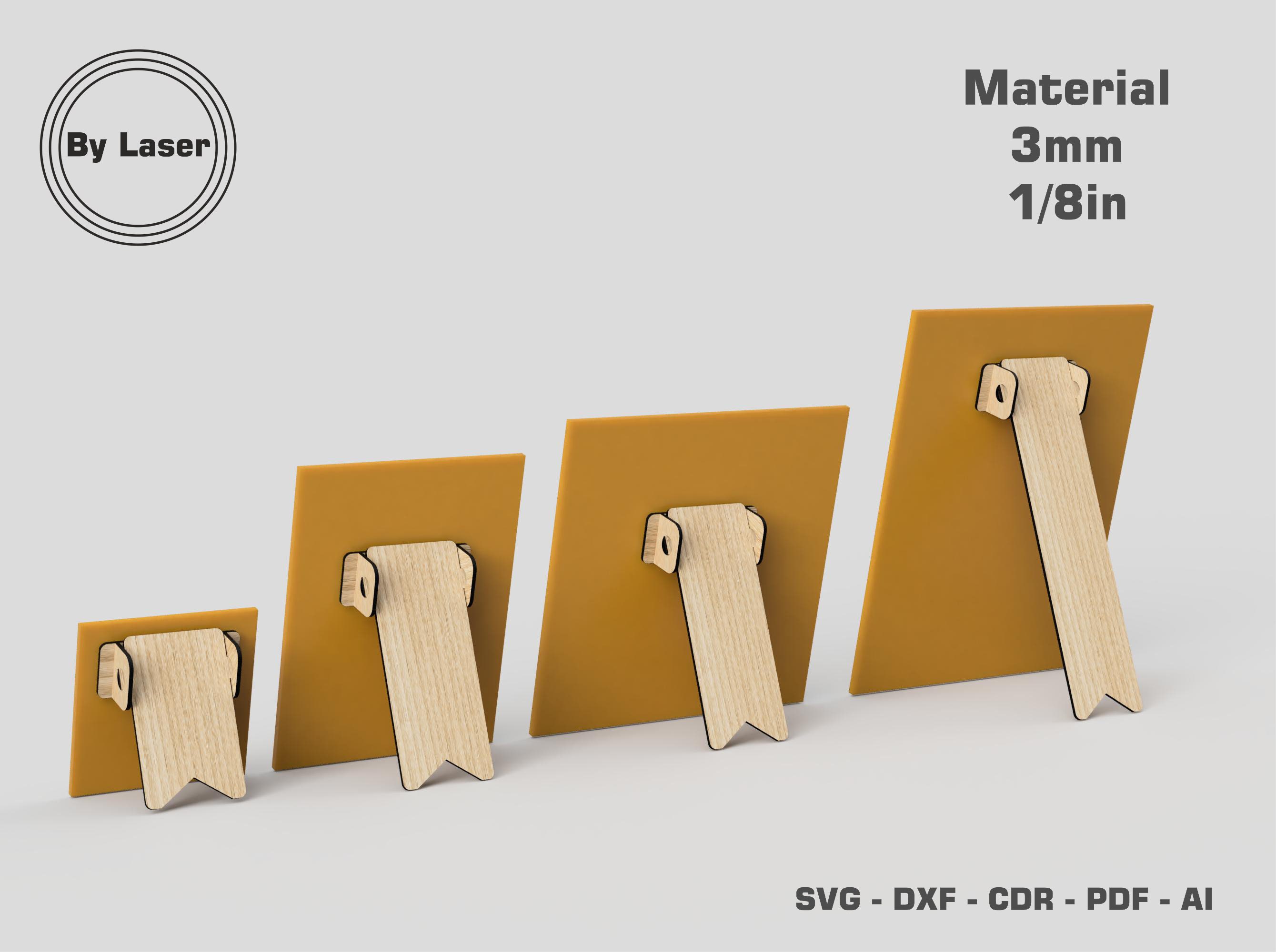 Easel Stand Backs Various Sizes for Different Frames Display Easels Stand  SVG, Glowforge Frame, Laser Cut Wood Picture Frame 