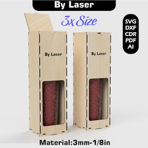 Fichiers de boîte à vin découpés au laser, taille 3 X, modèle de boîte cadeau en téléchargement numérique Svg
