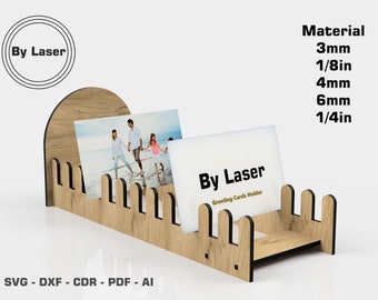 Laser Cut Files Greeting Card Display - Post Card Display Stand - Greeting Card Organizer - Postcard Holder SVG DXF File