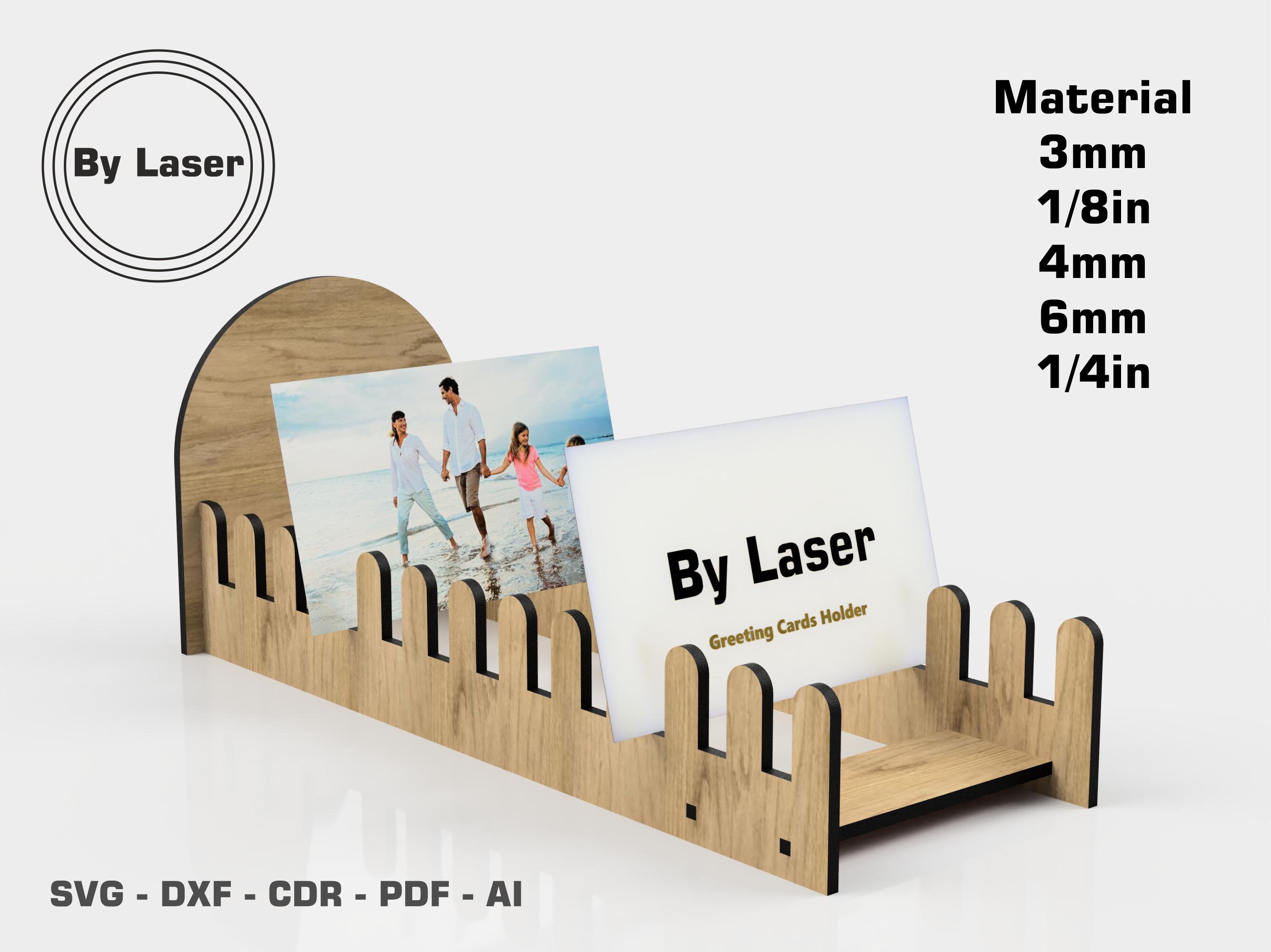 Wooden Greeting Cards Holder SVG File Collapsible Craft, 52 OFF