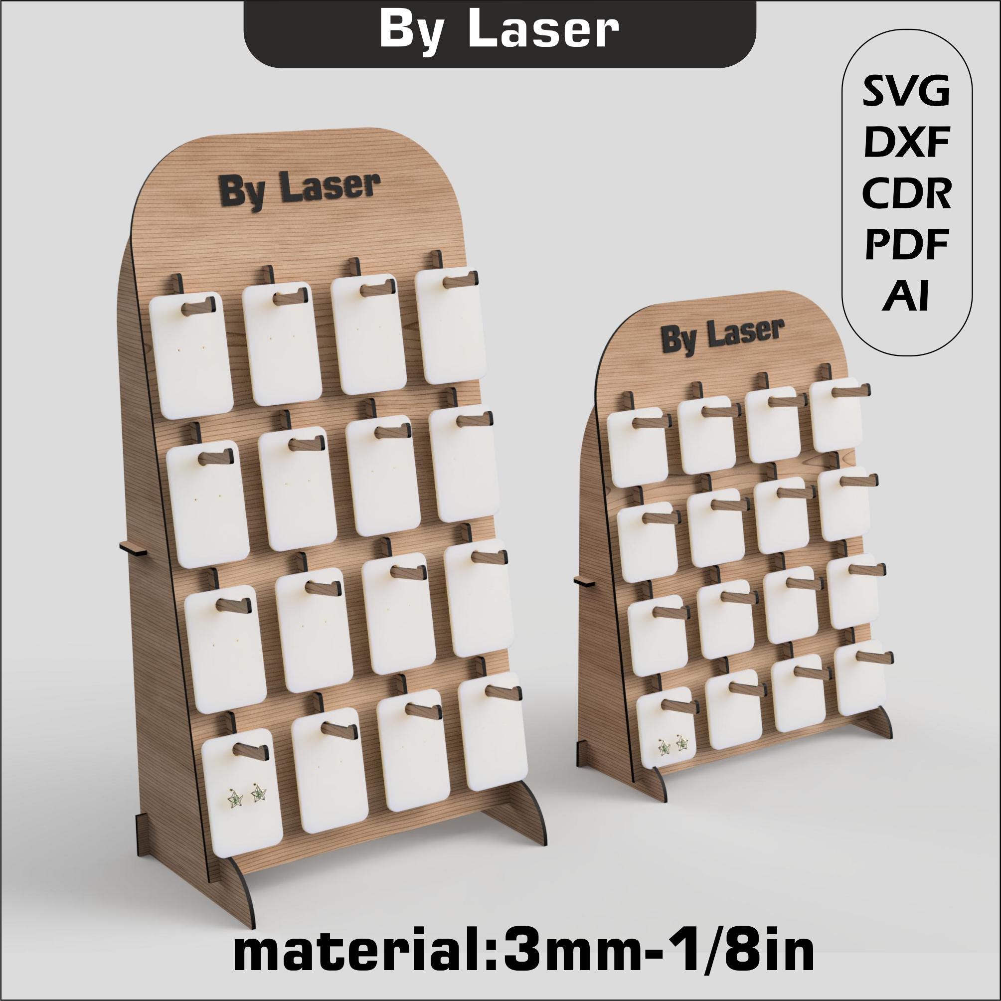Laser Cut Earring Display Stand SVG: Jewelry Organizer (Digital Download, 2 Sizes)