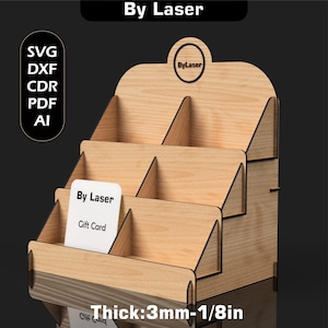 Gift Card Display Stand SVG: Laser Cut Files, Multiple Material, Glowforge DXF PDF