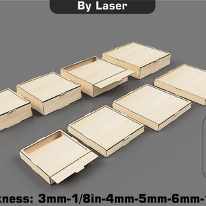 Laser Cut Sliding Lid Box Bundle: 6 Designs, SVG DXF Files