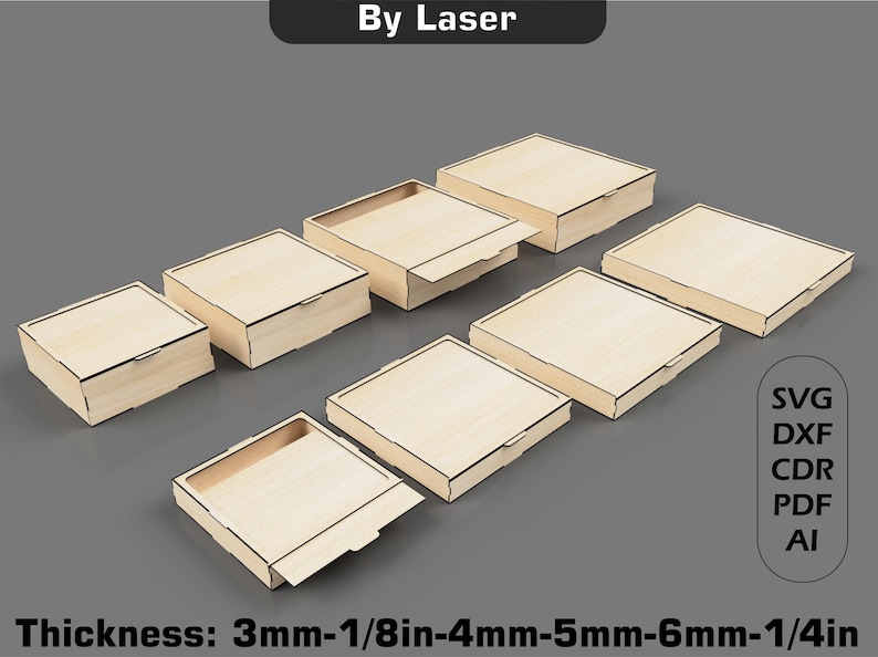 laser cut boxes, laser cut box file, laser storage box, laser cut files, laser cut box svg, slide lid laser box, box laser cut file, storage box file, gift box dxf file, box with lid svg, wooden laser cut box, gift storage box svg, box bundle svg