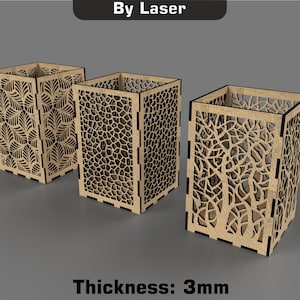 Laser Cut Pencil Holder SVG: Candle Holder Files for Glowforge